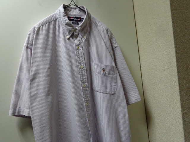 90'S RALPH LAUREN BIG SHIRTS STRIPE PATTERN S/S OXFORD SHIRTS