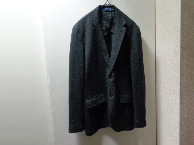 00'S RALPH LAUREN HERRINGBONE COTTON × WOOL KNIT TAILORED JACKET