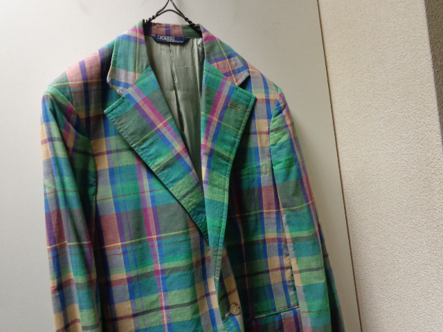 70'S RALPH LAUREN MADRAS CHECK PATTERN COTTON TAILORED JACKET（ラルフローレン  マドラスチェック柄 コットン テーラードジャケット）ユニオンチケット付き（M位） - ANAME