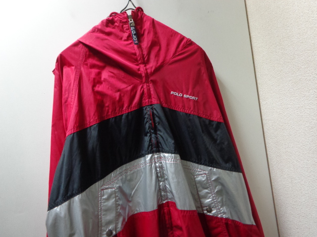 POLO SPORT ナイロンジャケット Lサイズ マルチカラー 90'S RALPH LAUREN POLO SPORT MULTI COLOR SWITCHING PATTERN